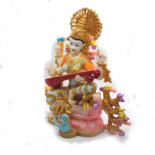 Goddess Saraswati Decorative Fiber Murti/Idol Showpiece for Home Decor
